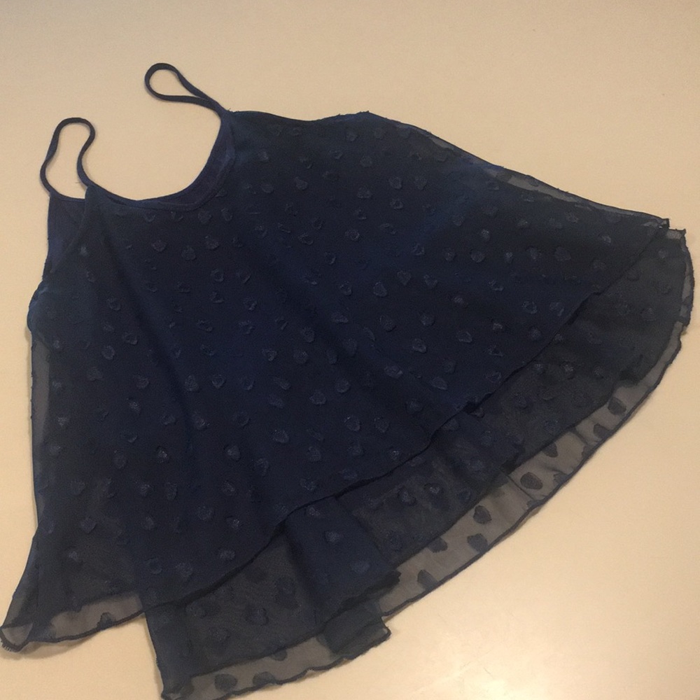 NWOT EDGE Dressy spaghetti strap navy top